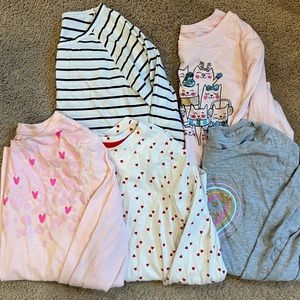 Lot of 5 girls long sleeve shirts EUC